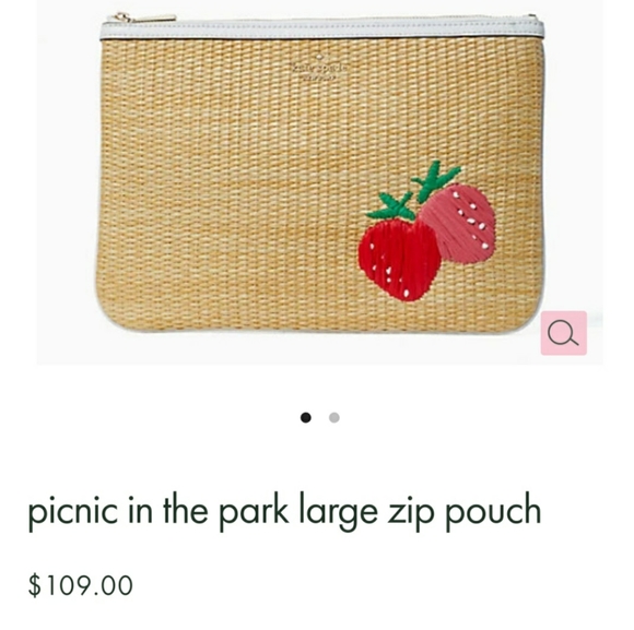 ♠️🍓Kate Spade Picnic in the Park Large Zip Pouch. - Picture 2 of 7